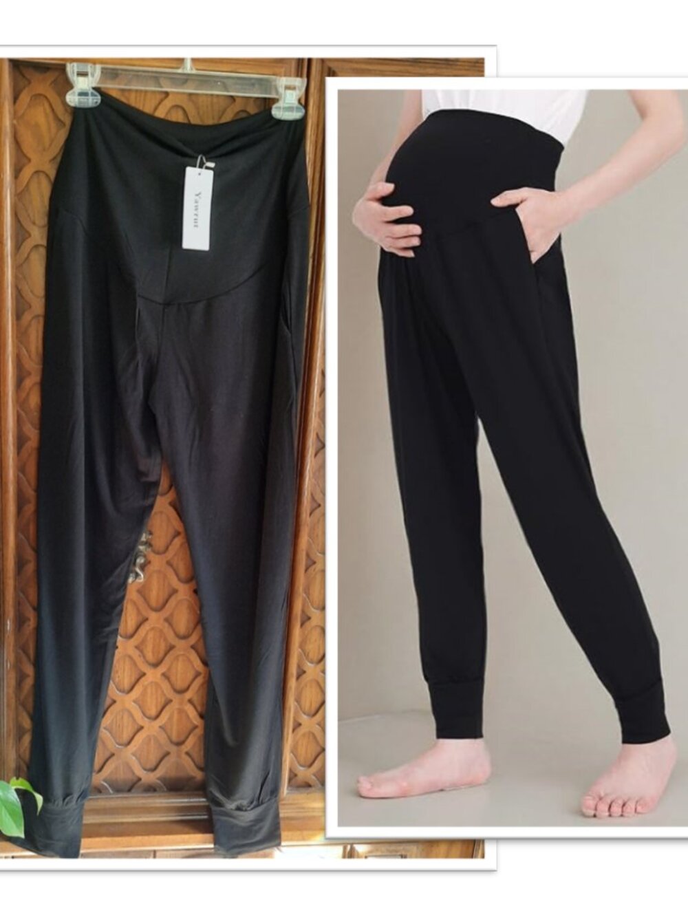 Women's Maternity Loungewear Pregnancy Joggers Sweatpants NWT! - Black, S